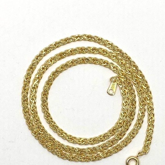 Necklace Gold Tone 19.5” Flat Decorative Chain - Picture 4 of 11